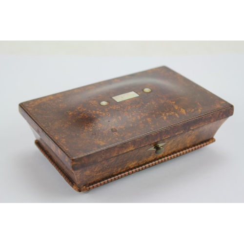 713 - A Late 19th Century Burr Walnut & inlaid Regency design Music Box with fitted interior & Mother of P... 