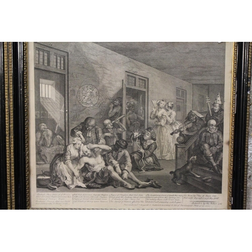 626 - Hogarth 18th Century prints, including The Lunatic, and the Raquesprogree to dodgy marriage.