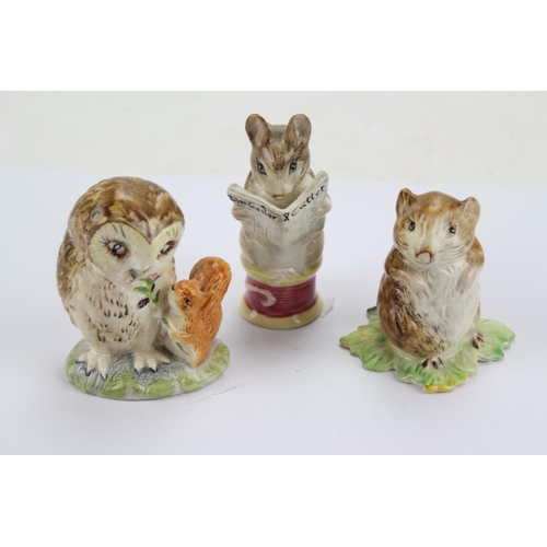 494 - 3 x Beatrix Potter Beswick Figurines to include Old Mr. Brown 1963, Tilly Willie from Johnny Town Mo... 