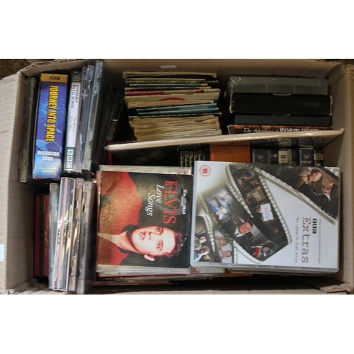 502 - A quantity of CD's & DVD's to include: Doctor Doolittle, Abbot & Costello, James Bond, etc, along wi... 