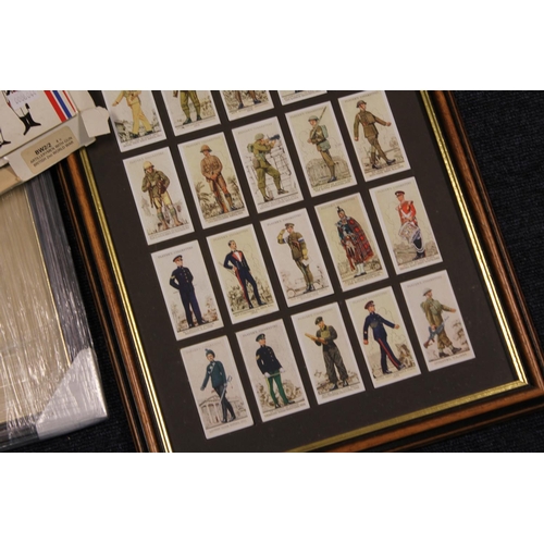 513 - A Collection of Framed Players Cigarette Cards of Regimental Colours, Two Other Prints and a Box wit... 