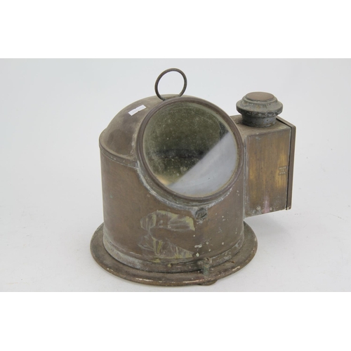 712 - A Scarce Brass Cased Binnacle Compass on gimbal base form a 1940's Boat.