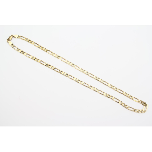 85 - A Ladies 9ct Gold Long and Short Gold Link Chain. Total Weight 12.6 grams.