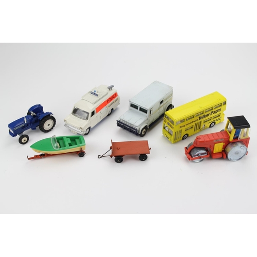 305 - 7 x Dinky Models to include: Brink's Truck, Leyland Tractor, Ford Transit Van, Road Roller, etc alon... 