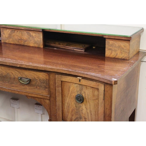 226 - A Large Scottish Design Mahogany Side Board, Fitted Single Drawer, End Cupboards, Sliding Back Rails... 