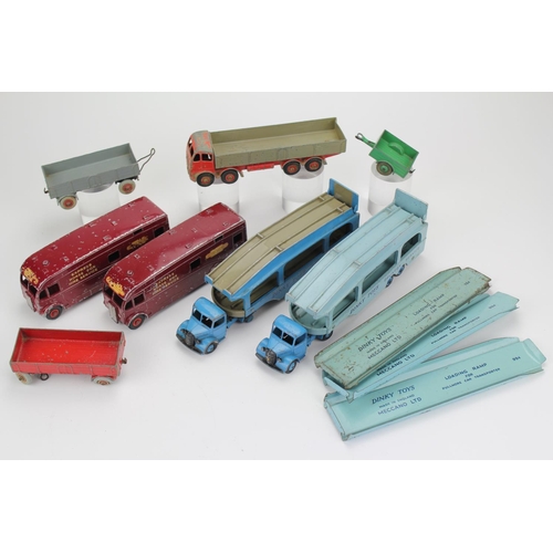 297 - 10+ Unboxed 1950's Dinky Models to include 2 x Pullmore Car Transporters, 2 x Horse Boxes, a Foden T... 