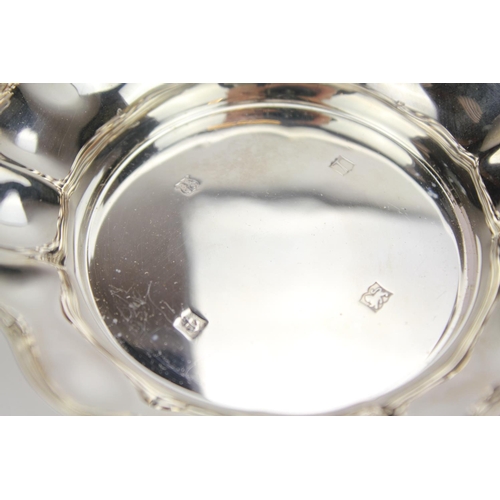 10 - A Silver Three Handle Bon Bon Dish and a Fluted Pin Tray. Weighing 154 Grams.