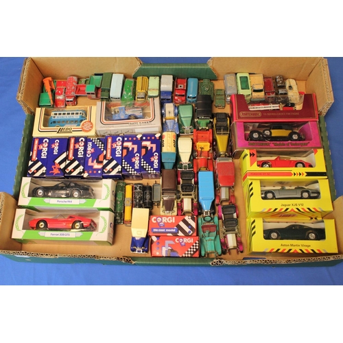 317 - A Tray of models to include Corgi, Lledo, Matchbox, etc, around 50+ models.