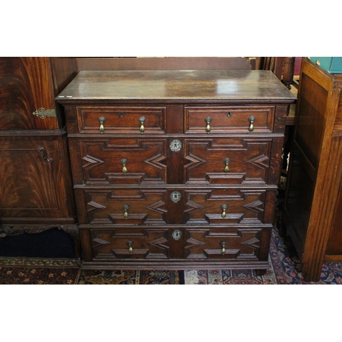 441 - A Jacobean Designed Chester Drawers with Panelled Front & Sides, Two Short Drawers above Three Long ... 