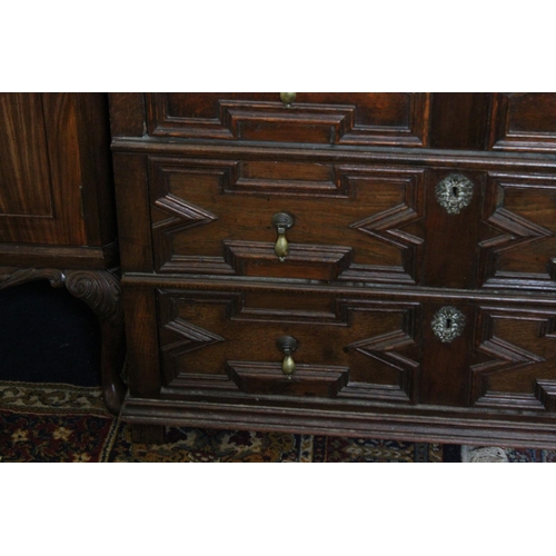 441 - A Jacobean Designed Chester Drawers with Panelled Front & Sides, Two Short Drawers above Three Long ... 