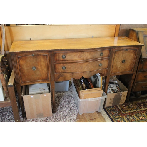 444 - A Reproduction Mahogany & Cross Banded Adams Design Sideboard resting on Square Feet. Measuring: 160... 