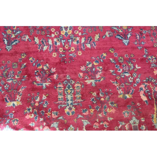 292 - An All Over Floral Bordered and Gold Patterned Purple Ground and Medallioned, Turkmen Carpet. 11 Foo... 