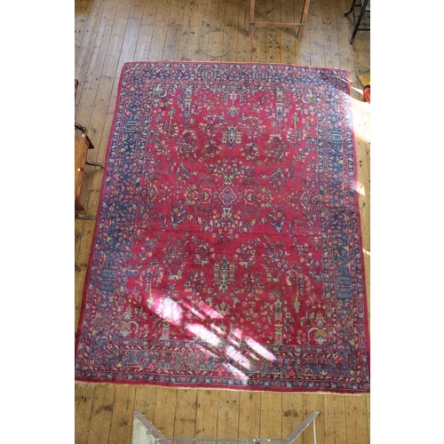 292 - An All Over Floral Bordered and Gold Patterned Purple Ground and Medallioned, Turkmen Carpet. 11 Foo... 