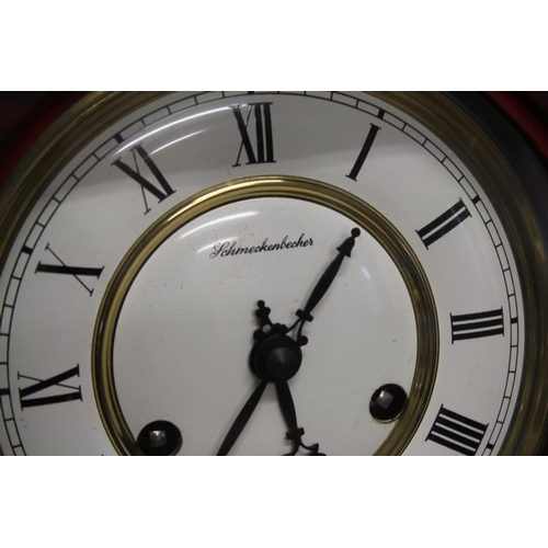 170 - A German Made Wood Cased Wall Clock with White Dial 