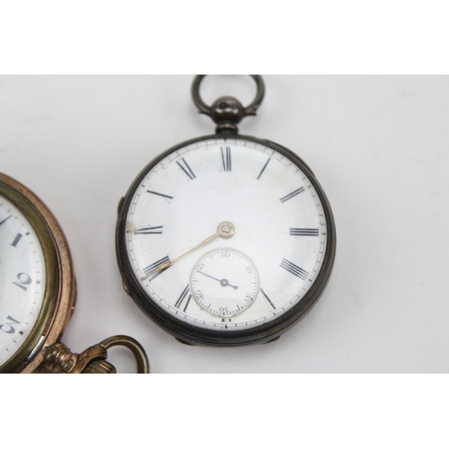 161 - A Silver Cased Pocket Watch with enamelled dial, second sweep & a Gold Plated Pocket Watch L.W.Delap... 
