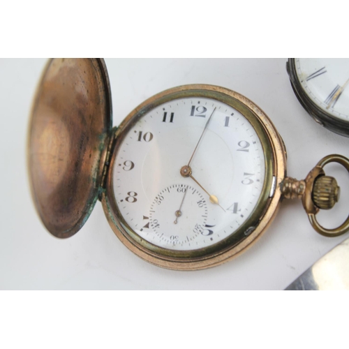 161 - A Silver Cased Pocket Watch with enamelled dial, second sweep & a Gold Plated Pocket Watch L.W.Delap... 