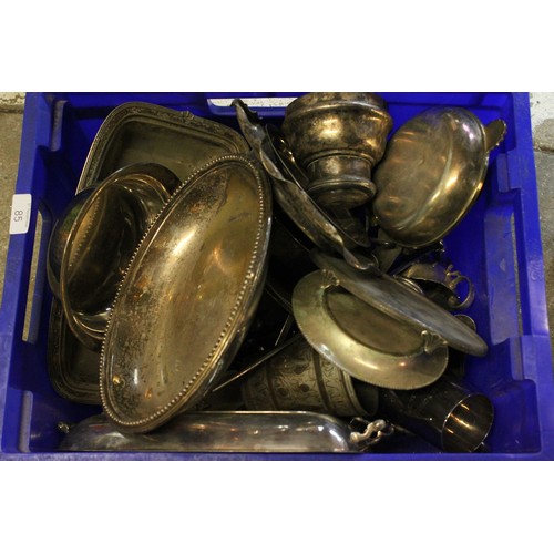 113 - A selection of Silver Plate to include Plated Hotel Plate, Plated Tray and Servers.