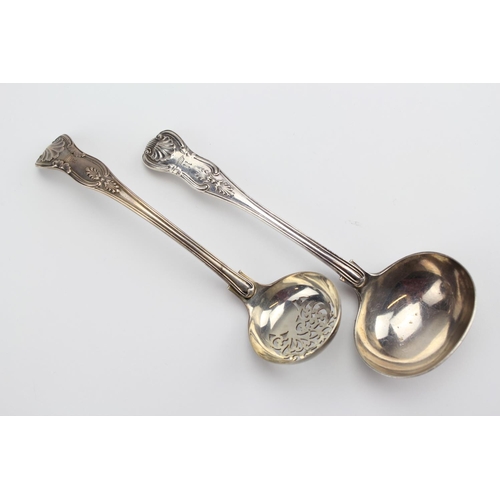 70 - 2 x Silver Kings Pattern items to include a Sifta Spoon and a matching ladle. Weighing: 148g.