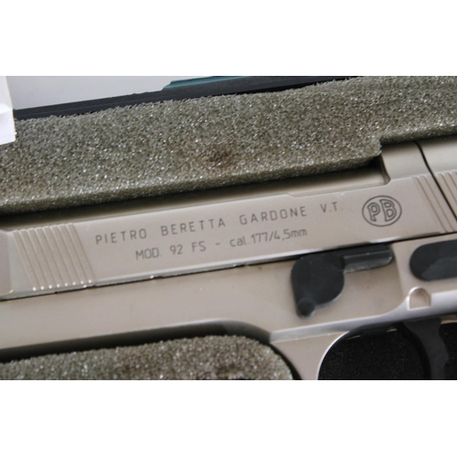 258 - A Scarce Pietro Beretta Gardone (vt mod 92 fs cal 177/4.5 mm rotary magazine pellet fire pistol. no:... 