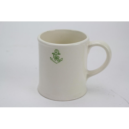 264 - A Scarce Meito China Japanese Naval Mug with a Loop Handle and Anchor Insignia.