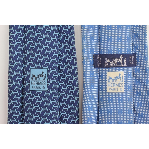 301 - Two Original HERMES of Paris Ties. Both 100% Pure Silk originally from the 1980's to 1990's. Require... 