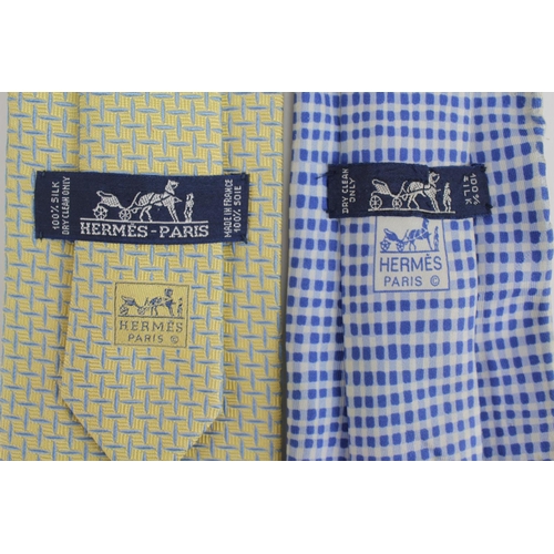 302 - Two Original HERMES of Paris Ties. Both 100% Pure Silk originally from the 1980's to 1990's. Require... 