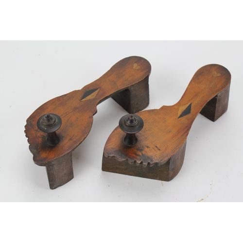 304 - A Pair of 19th c. Indian toe-peg sandals (padukas) in hard wood.