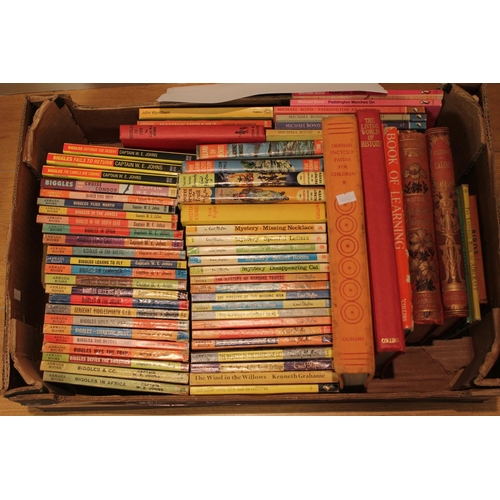 286 - A collection of children's books to include Enid Blyton, Biggles and Bond, etc.