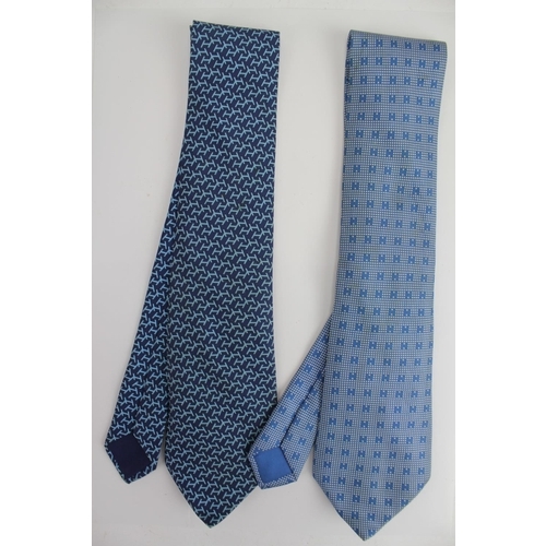 301 - Two Original HERMES of Paris Ties. Both 100% Pure Silk originally from the 1980's to 1990's. Require... 