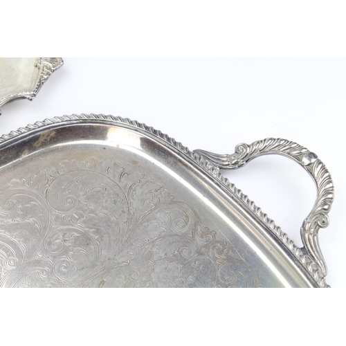 79 - 2 x Large Silver Plated Butler's Trays.