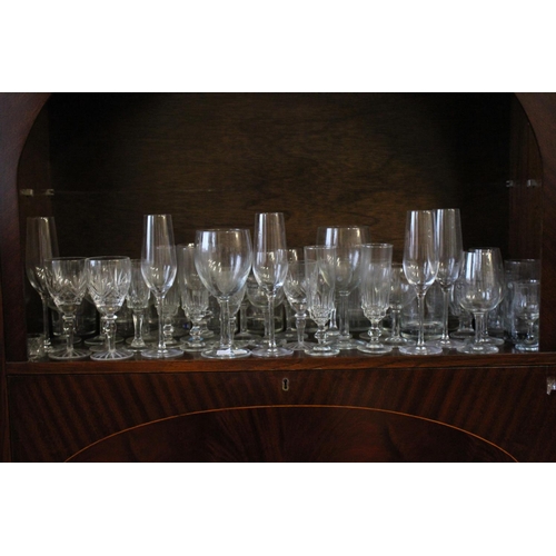 63 - A Large quantity of Commemorative Glass & cut Glass including Wines, Sherry, etc. (50+ Pieces).