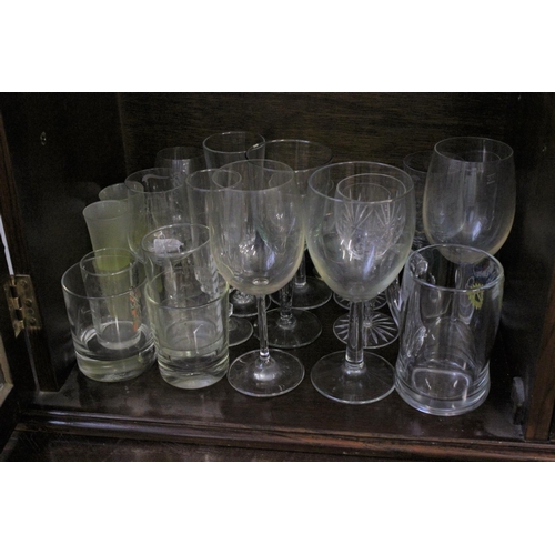 63 - A Large quantity of Commemorative Glass & cut Glass including Wines, Sherry, etc. (50+ Pieces).