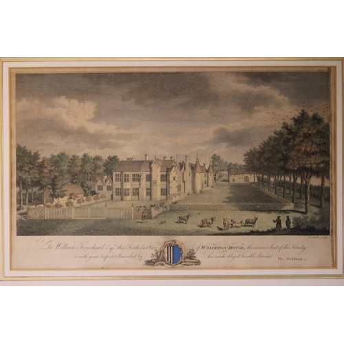 157 - Six Georgian Plate Engraving of UPWAY House at Dorchester, Fleet House, Encombe house, Manor House C... 