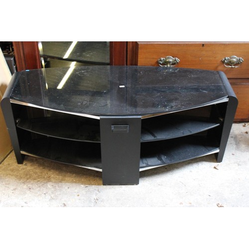 67 - A Black Modern T.V. Stand.