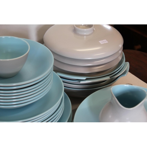 541 - A Large Poole Pottery Dinner Service in Blue & Grey to include: Dinner Plates, Side Plates, Bowls, C... 