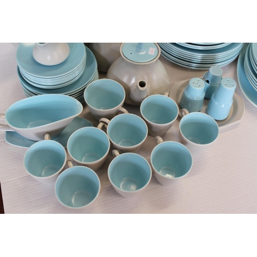 541 - A Large Poole Pottery Dinner Service in Blue & Grey to include: Dinner Plates, Side Plates, Bowls, C... 