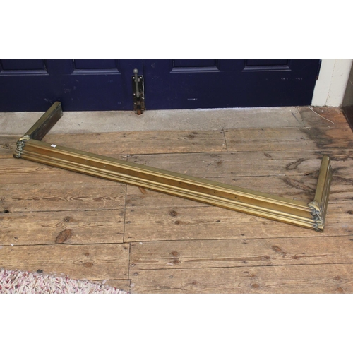 654 - A Sheet Brass Kerb with Cast Brass Corners. Measuring: 123cms long x 36cms deep. (Inside: 122cms lon... 