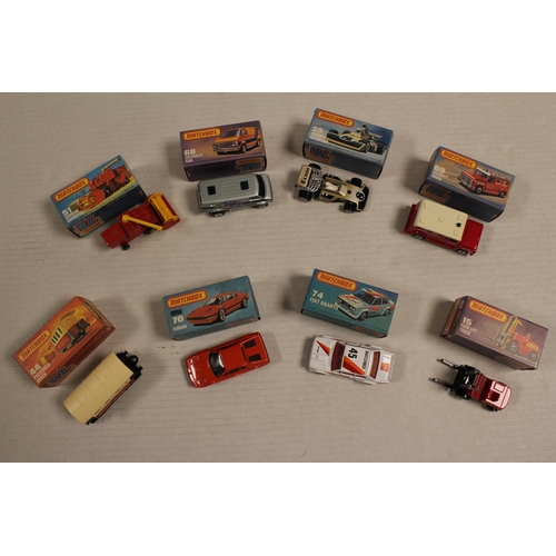 146 - A Collection of 8 Early 1980s Matchbox models to include numbers: 51, 68, 28, 69, 44, 70, 74, 15. Al... 