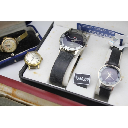 188 - A collection of Watches to include a Baume Ladies Wristwatch in Original Box, a Pair of Swissline La... 