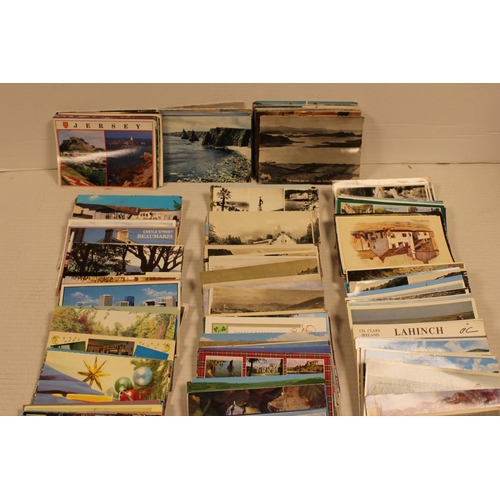 210 - A Large collection of European & British Post Cards to include: Jersey, Clovelley, Ireland, etc. Nee... 