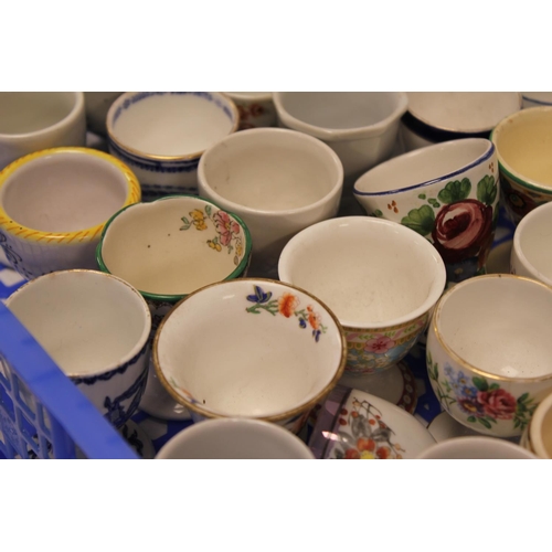 430 - A Large Collection of English & Continental Egg Cups to include Limoges, Derby, Blue & White Transfe... 