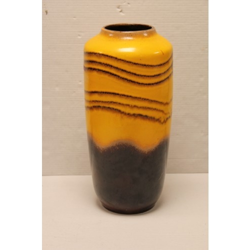 474 - A Large German Yellow & Brown Vase. Standing: 45 cms High.