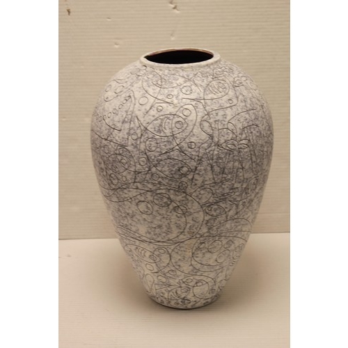 476 - A Large German White & Grey Vase. Standing: 42 cms High. (Small Chip to Top).