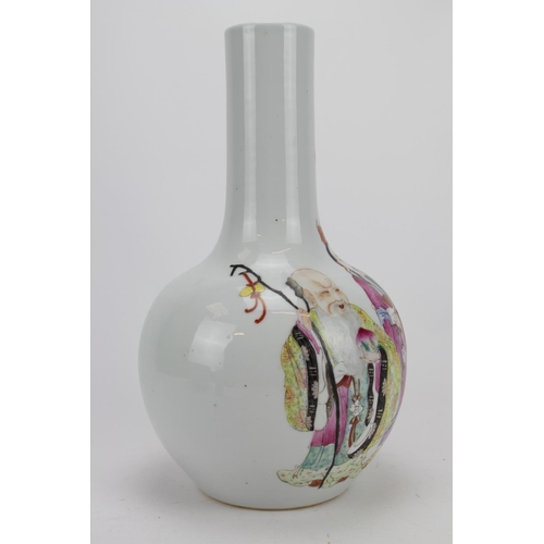 157 - A Lovely Chinese neck onion shaped vase decorated with Confucius and his attendants, decorated in ye... 