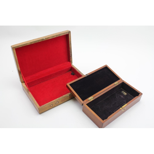 405 - An Egyptian hardwood inlaid box along with a Victorian box.