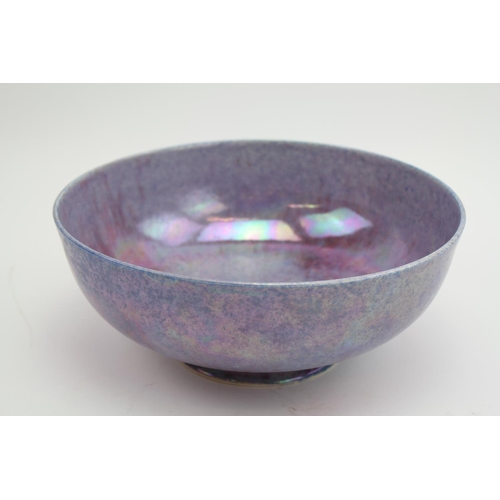 484 - A Ruskin of West Smethwick Purple Egg Shell Bowl. Measuring: 24cm across.