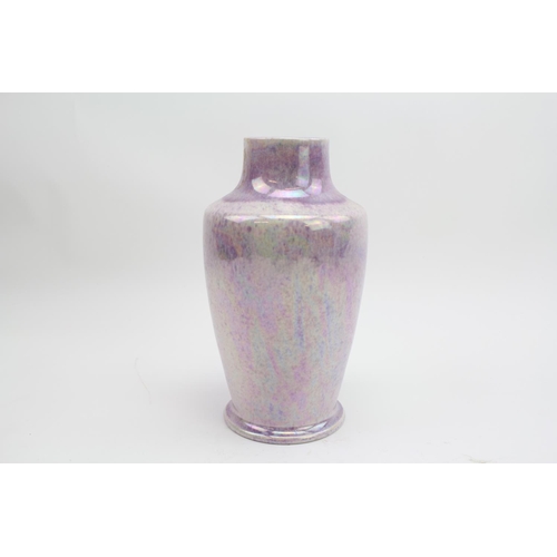 491 - A Ruskin of West Smethwick Lilac Glazed Vase. Measuring: 25cm High.