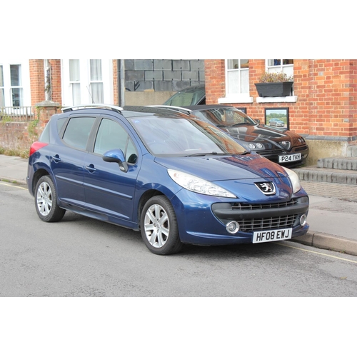 221 - Peugeot 207 Sport SW Estate Petrol  Automatic, June 2008, Dark Blue Metallic/Black Cloth, Glass Roof... 