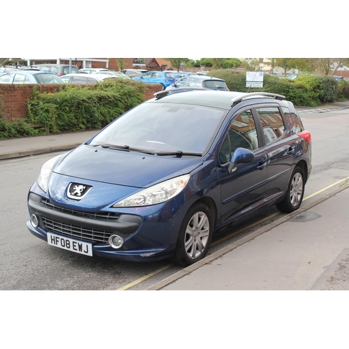 221 - Peugeot 207 Sport SW Estate Petrol  Automatic, June 2008, Dark Blue Metallic/Black Cloth, Glass Roof... 