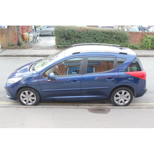 221 - Peugeot 207 Sport SW Estate Petrol  Automatic, June 2008, Dark Blue Metallic/Black Cloth, Glass Roof... 